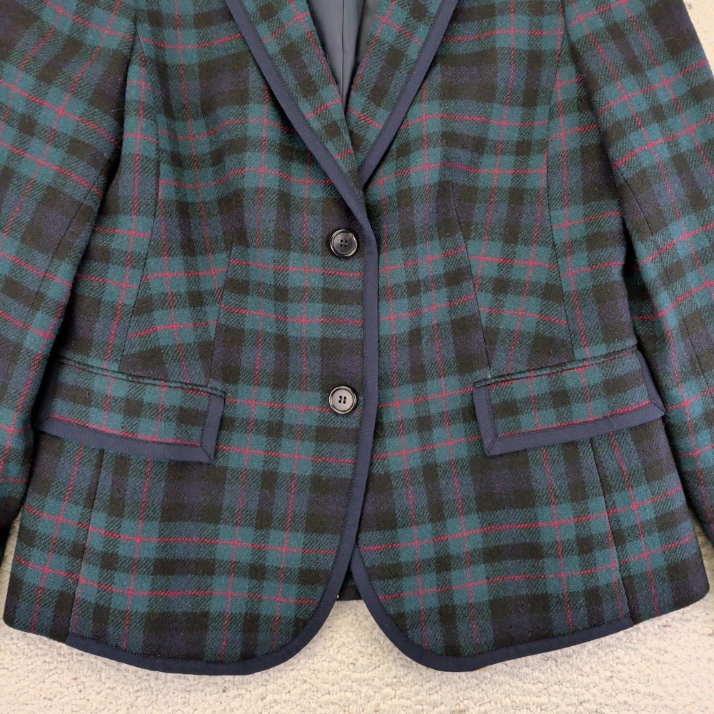 Talbots Womens‎ 10 Tartan Plaid Blazer Jacket Navy Wool Blend Career Scottish - Picture 7 of 9